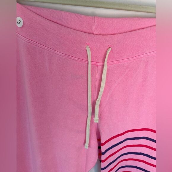 New SUNDRY Women's Stripes Sweatpants in Pigment Dyed Pink Neon size 3/L - Picture 7 of 11